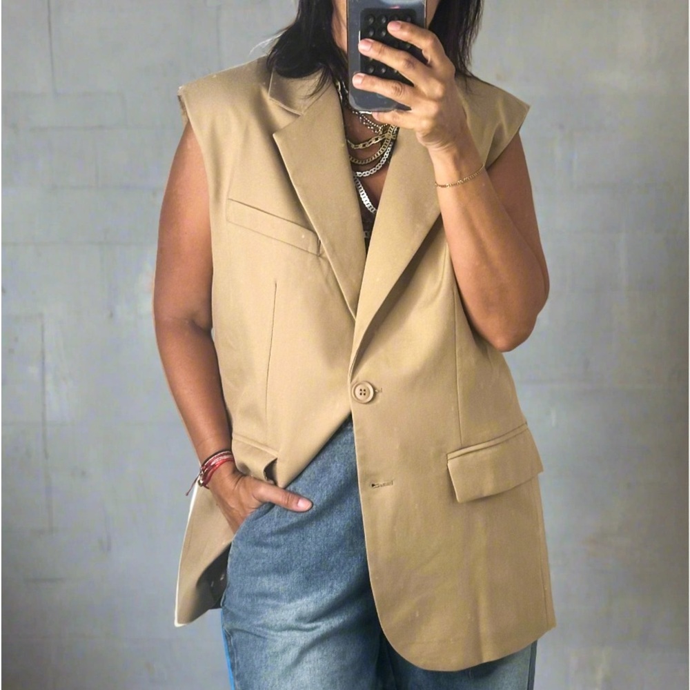 Camel Light Brown Beige Tan Tailor Suit Vest